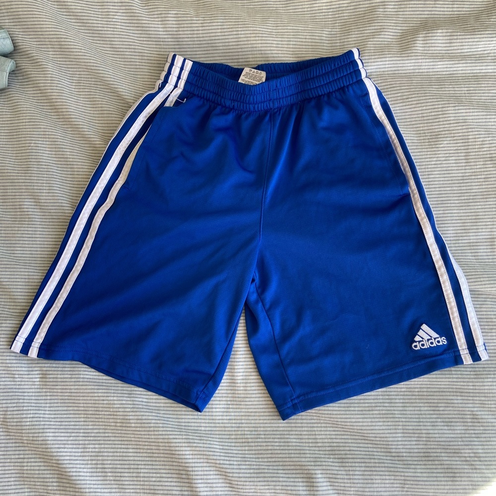 Blue baggy Adidas shorts